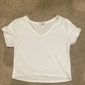 Olivia Rae White Relaxed Crop Tee